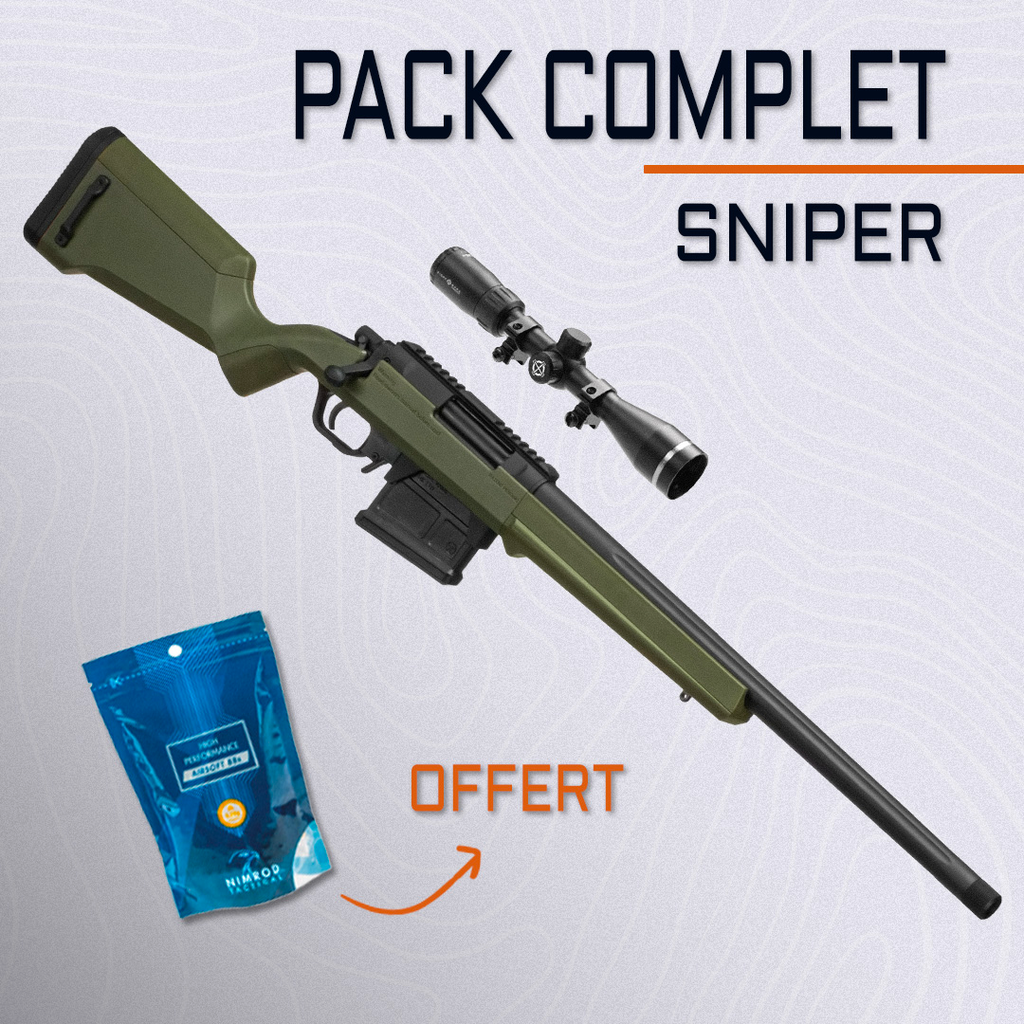 PACK SNIPER PRÊT À JOUER - STRIKER AS-01 OD + LUNETTE 3-9×40 + BILLES OFFERTES